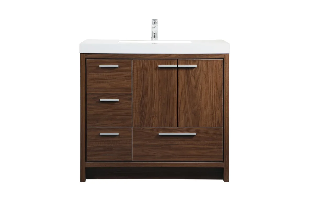 Wyatt Bathroom Vanity Set in Walnut