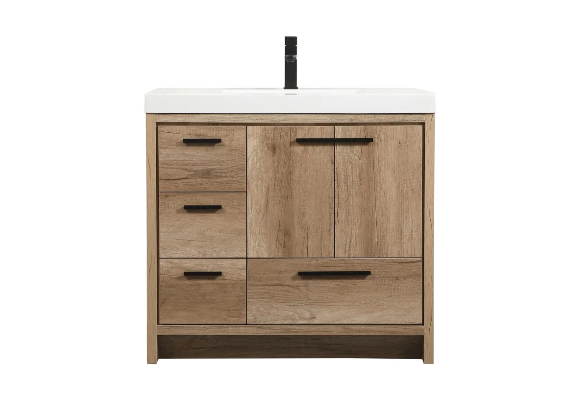 Wyatt Single Bathroom Vanity in natural oak