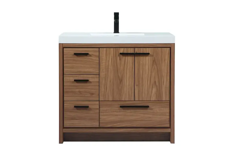 Wyatt 36" Single Bathroom Vanity in Walnut Brown