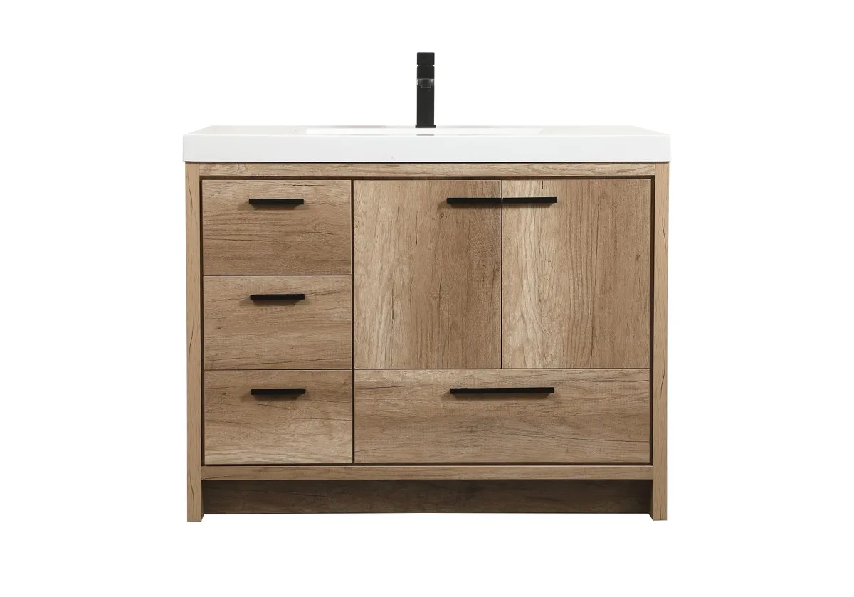 Wyatt Single Bathroom Vanity in natural oak