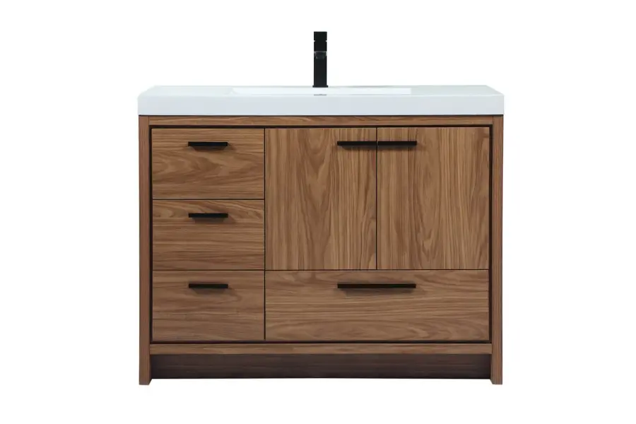 Wyatt 42" Single Bathroom Vanity in Walnut Brown