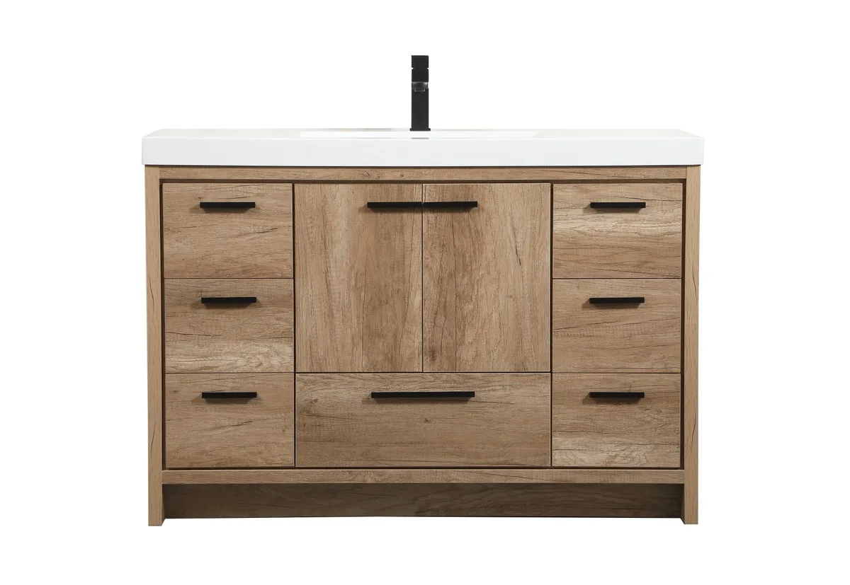 Wyatt Single Bathroom Vanity in natural oak