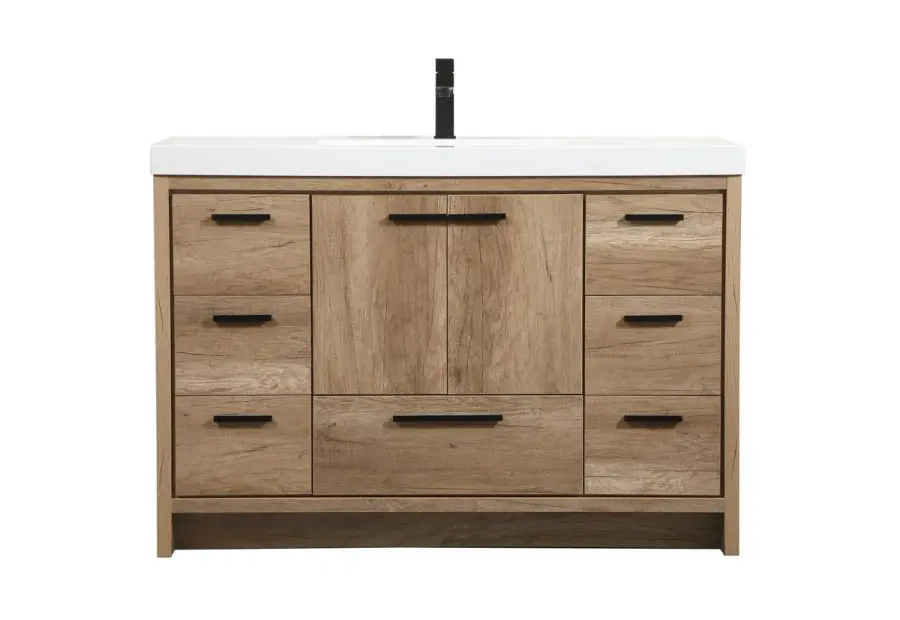 Wyatt 48" Single Bathroom Vanity in Natural Oak