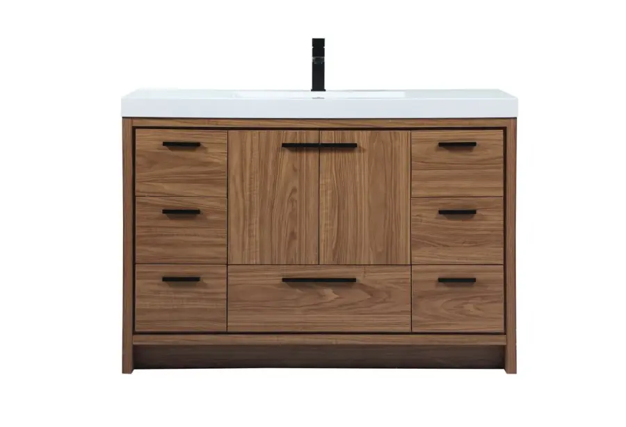 Wyatt 48" Single Bathroom Vanity in Walnut Brown