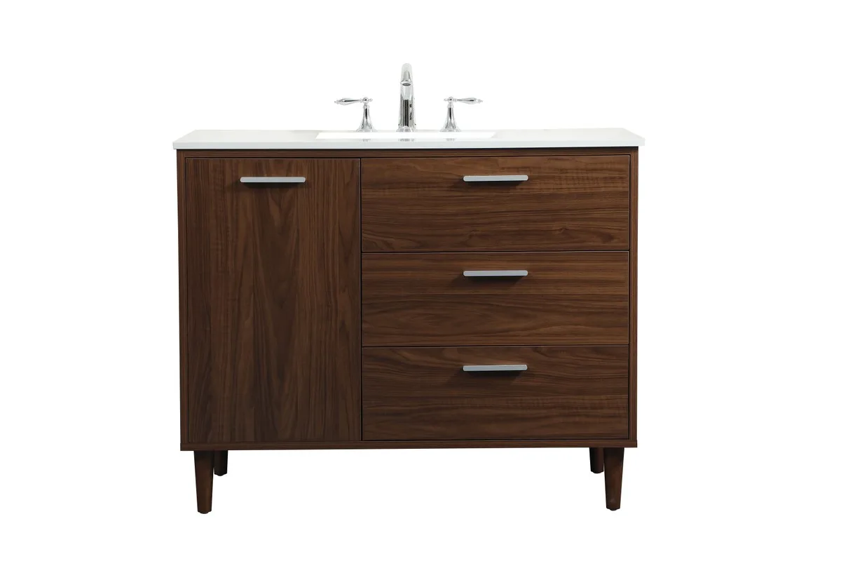 Baldwin Vanity Sink Set in Walnut