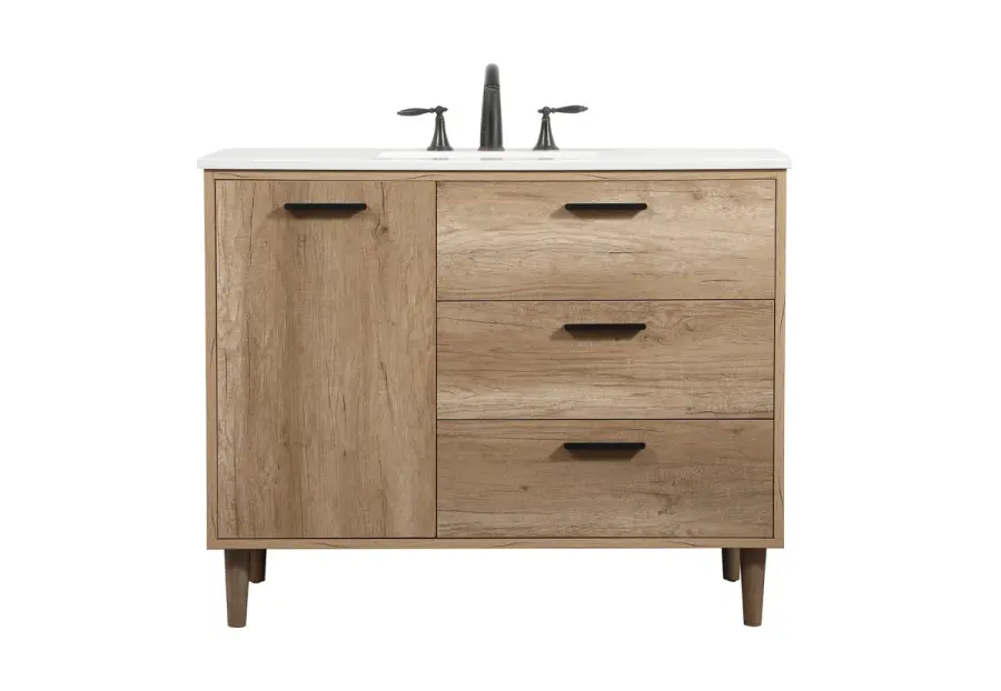 Baldwin 42" Single Bathroom Vanity in Natural Oak