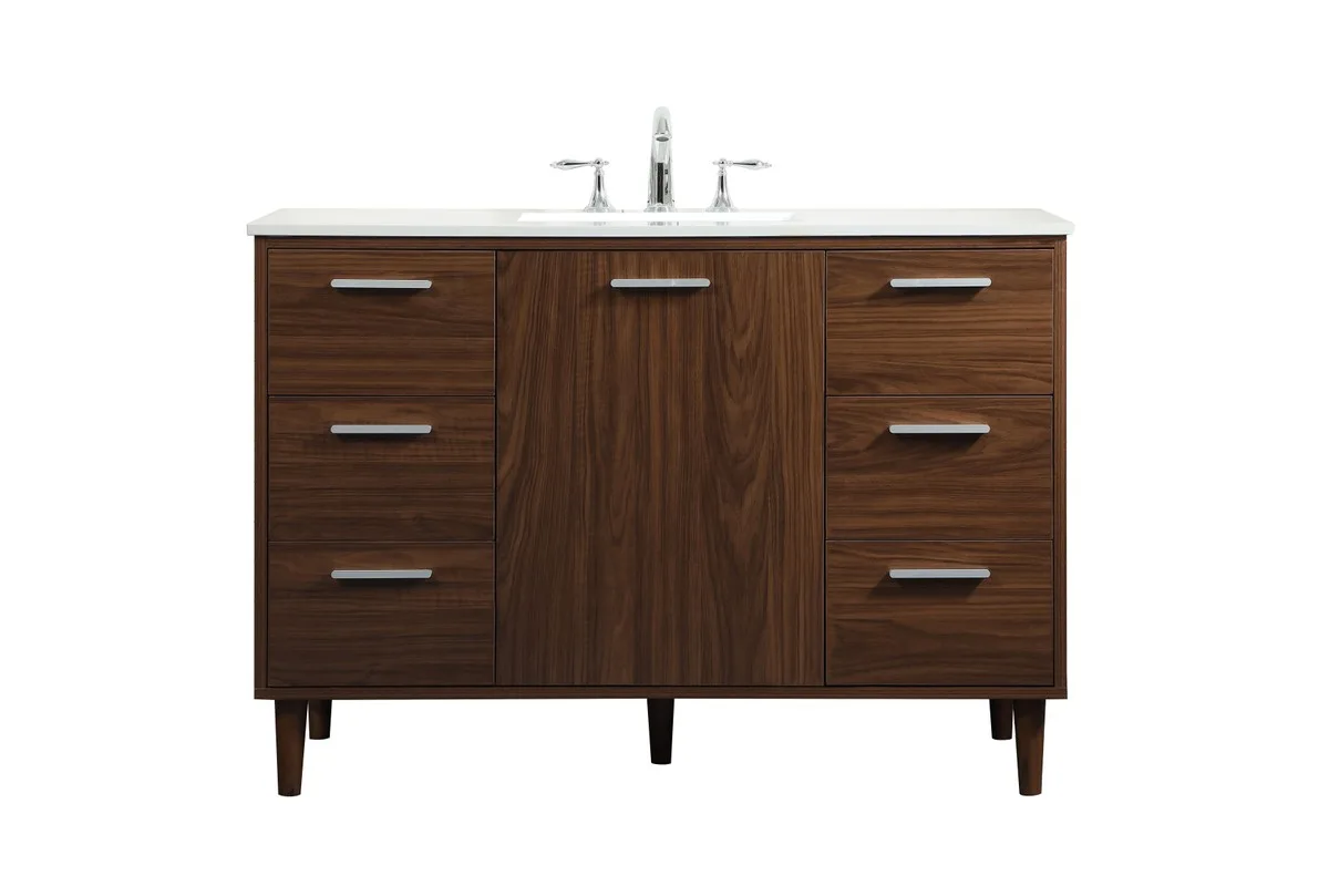 Baldwin Vanity Sink Set in Walnut