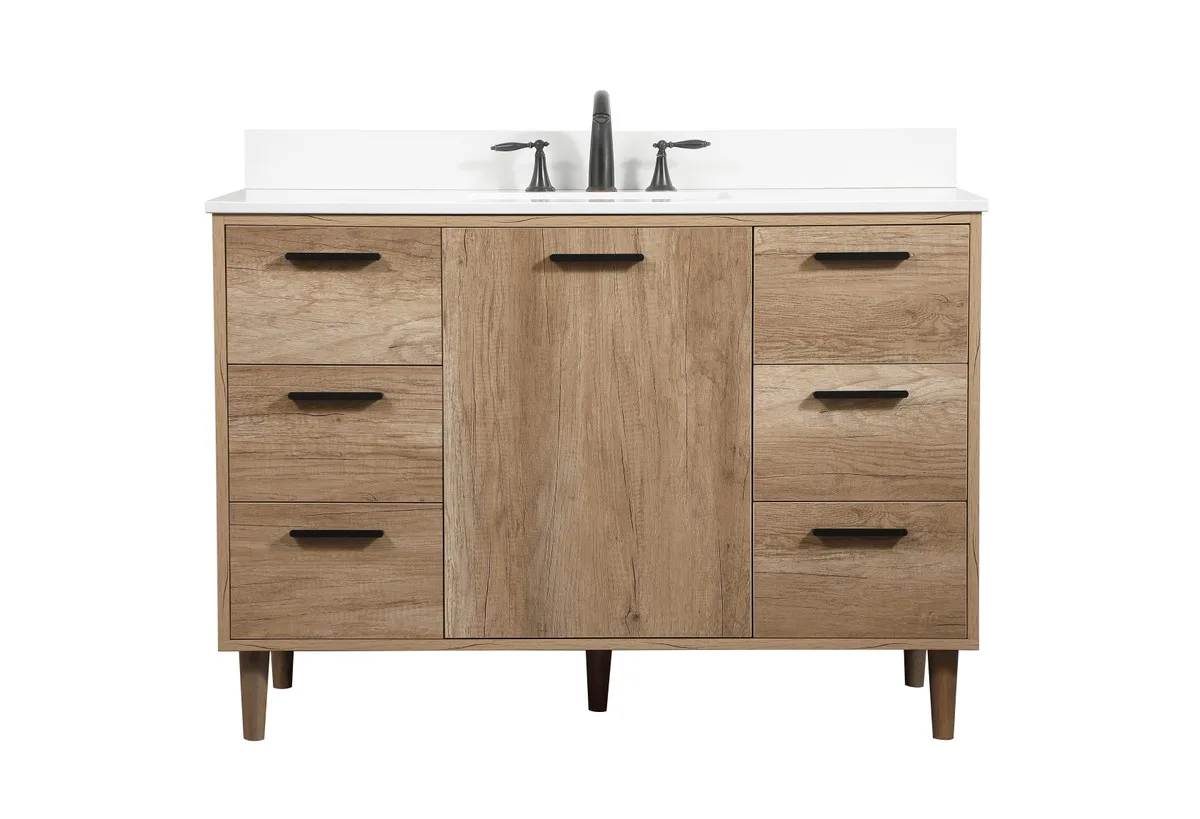 Baldwin 48" Single Bathroom Vanity in Natural Oak