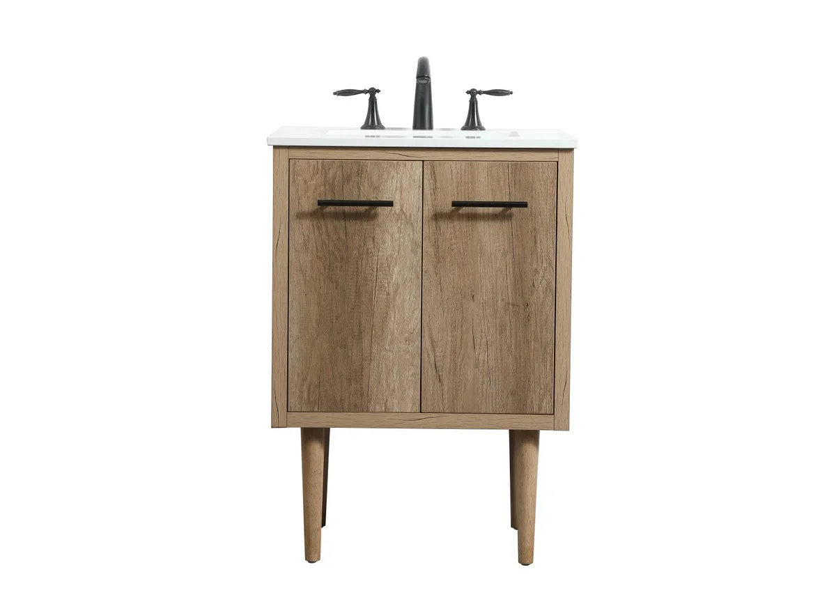 Cyrus 24" Single Bathroom Vanity in Natural Oak