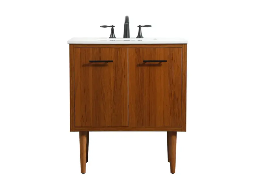 Cyrus 30" Single Bathroom Vanity in Teak