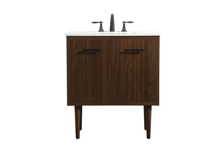 Cyrus 30" Single Bathroom Vanity in Walnut