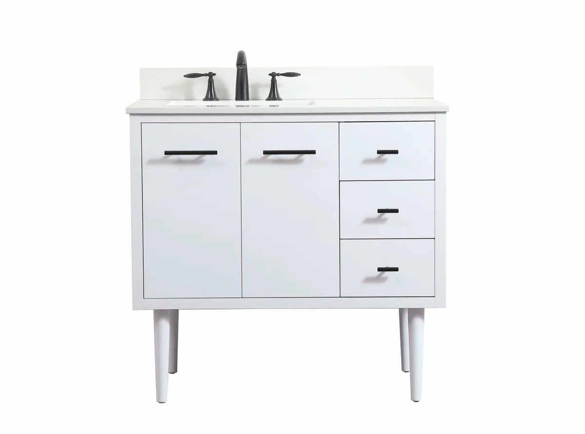 Cyrus Single Bathroom Vanity in White