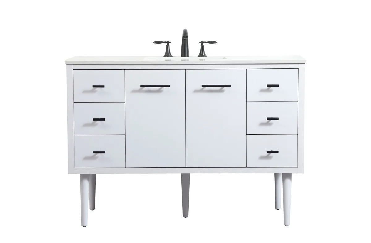 Cyrus Single Bathroom Vanity in White