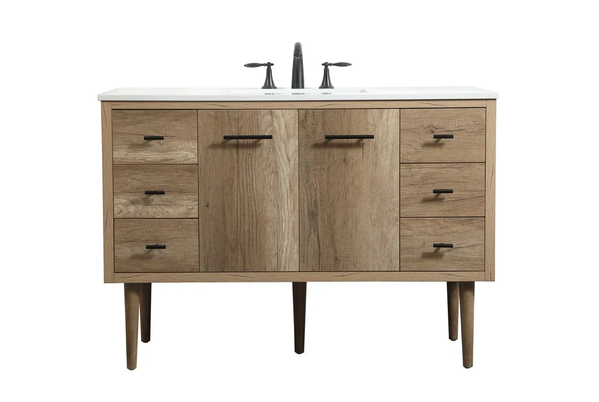 Cyrus Single Bathroom Vanity in Natural oak