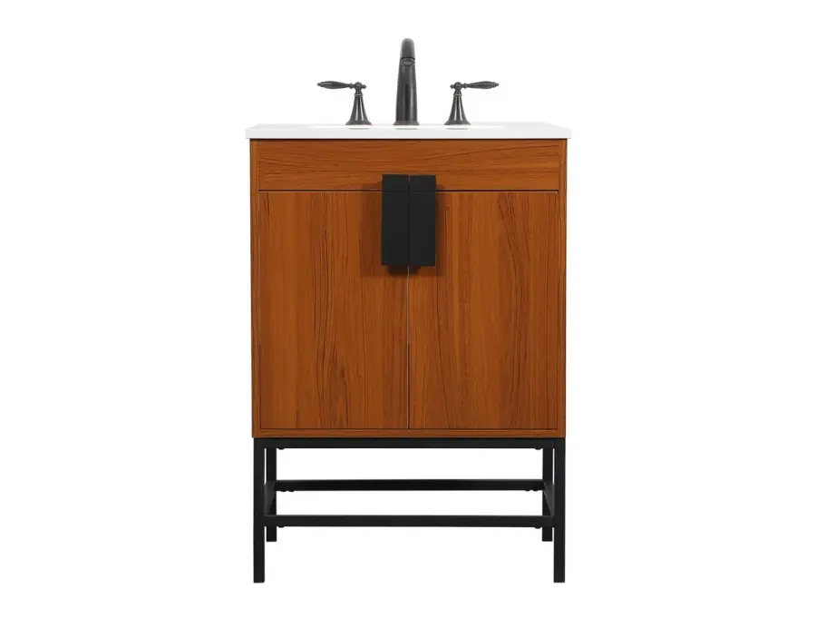 Eugene Single Bathroom Vanity in Teak