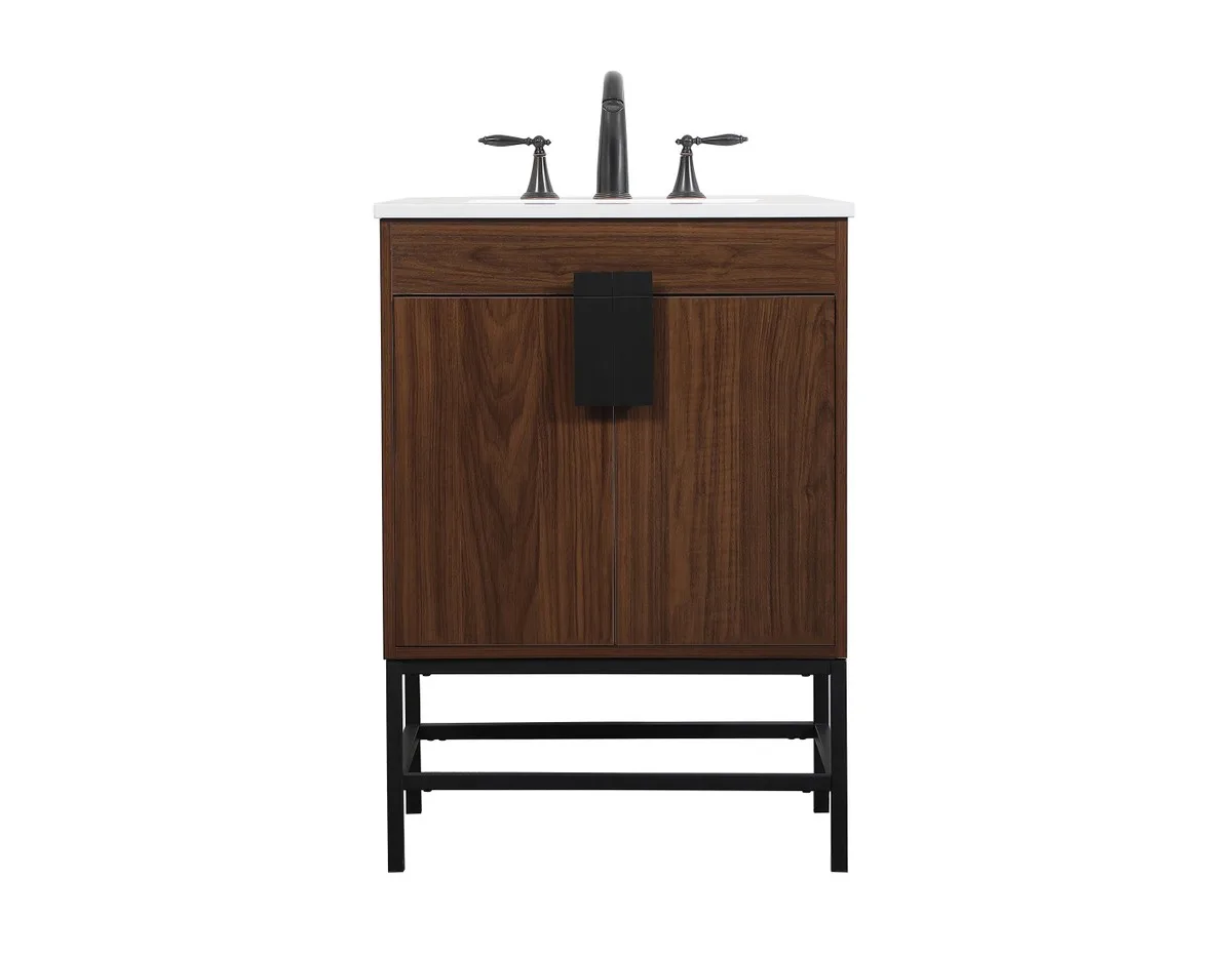 Eugene 24" Single Bathroom Vanity in Walnut