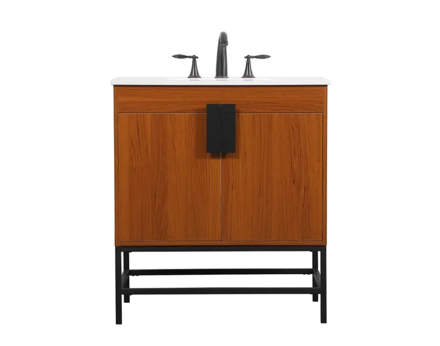 Eugene Single Bathroom Vanity in Teak