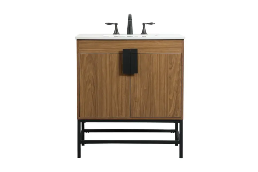 Eugene 30" Single Bathroom Vanity in Walnut Brown