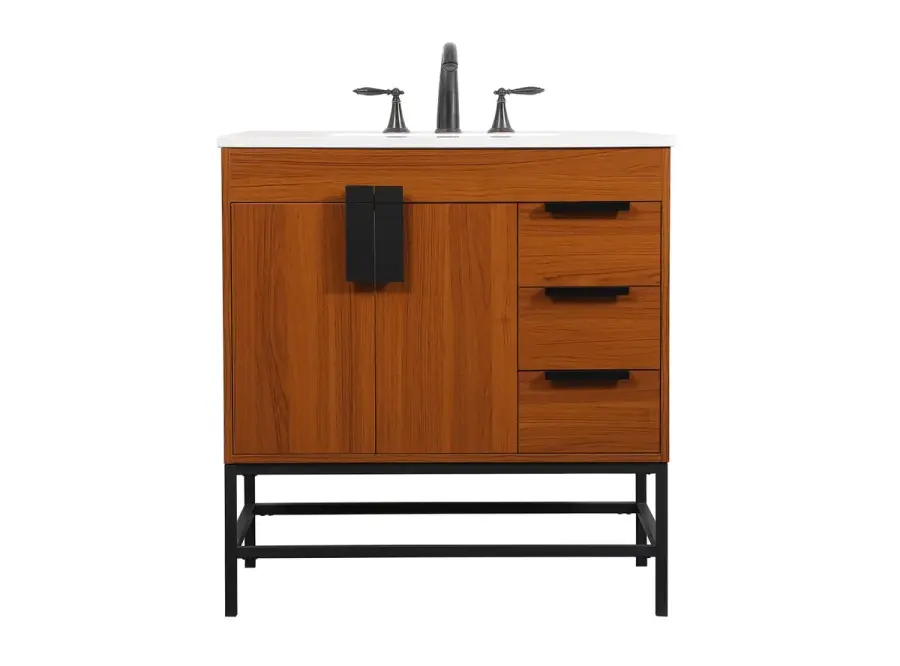 Eugene Single Bathroom Vanity in Teak