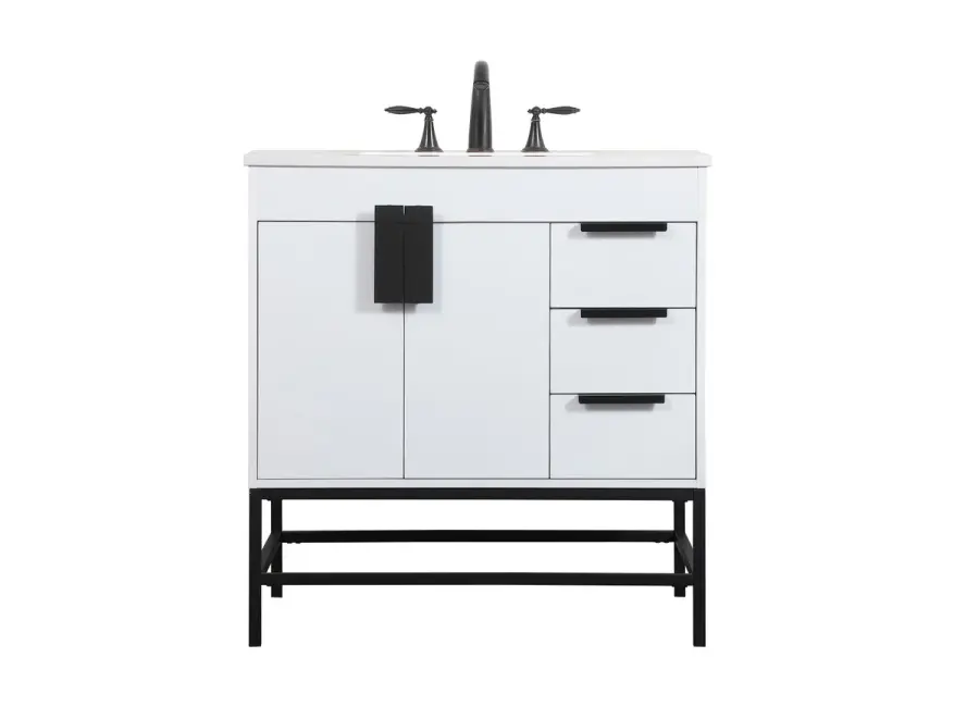 Eugene 32" Single Bathroom Vanity in White