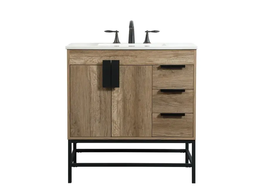 Eugene Single Bathroom Vanity in Natural Oak