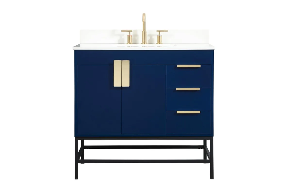 Eugene 36" Single Bathroom Vanity in Blue