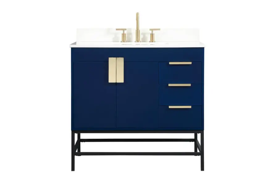 Eugene 36" Single Bathroom Vanity in Blue