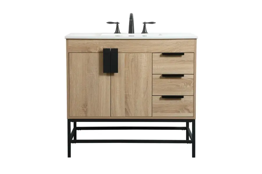 Eugene Single Bathroom Vanity in Mango Wood