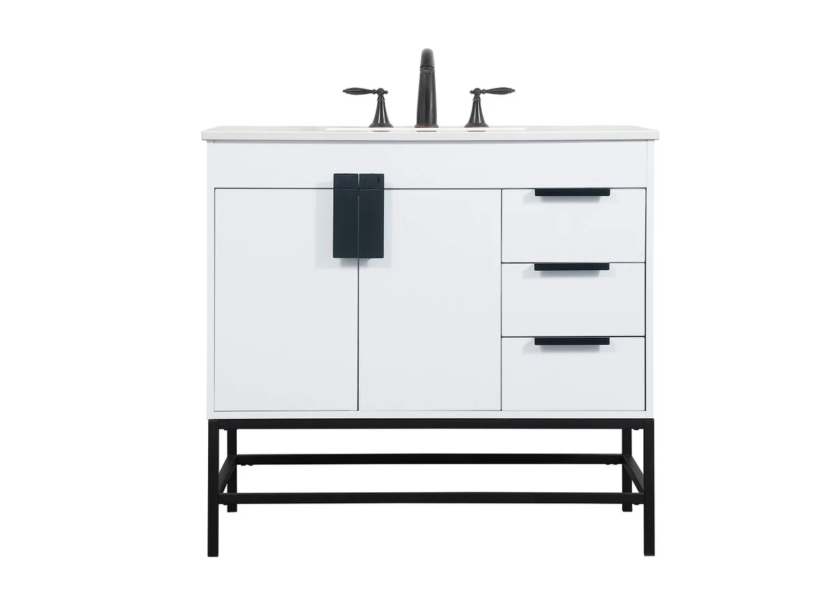 Eugene 36" Single Bathroom Vanity in White