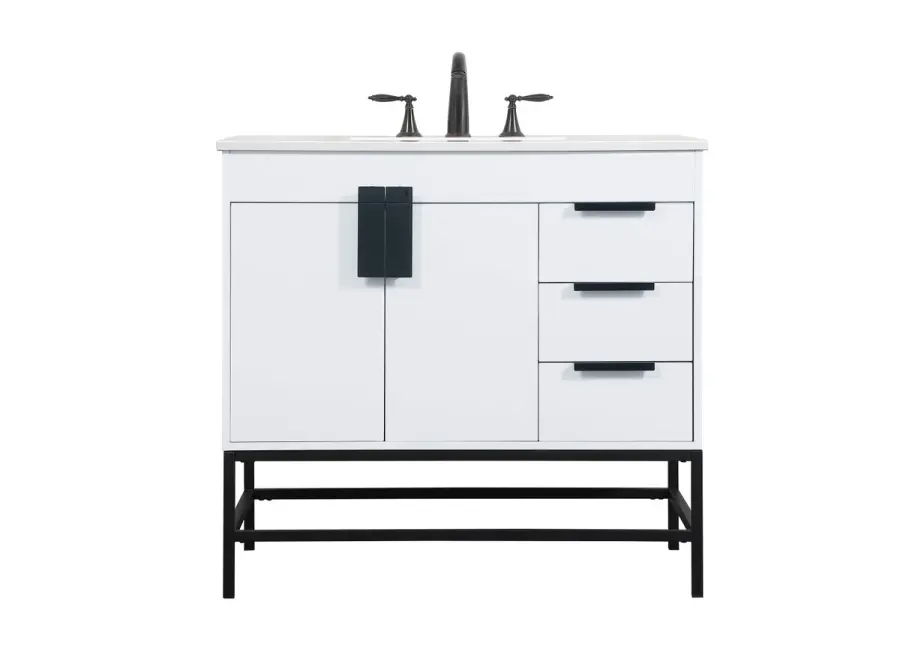 Eugene 36" Single Bathroom Vanity in White