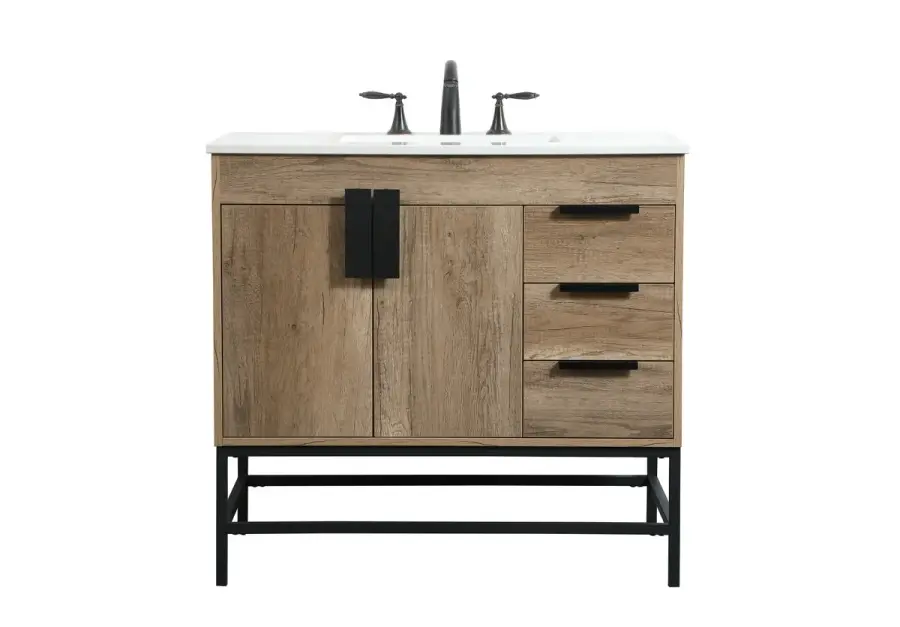 Eugene 36" Single Bathroom Vanity in Natural Oak