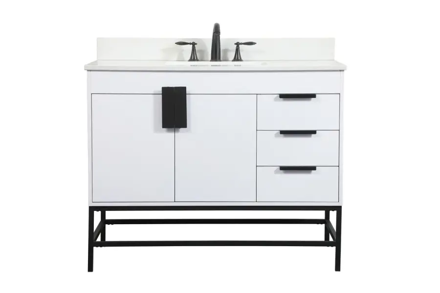 Eugene 42" Single Bathroom Vanity in White