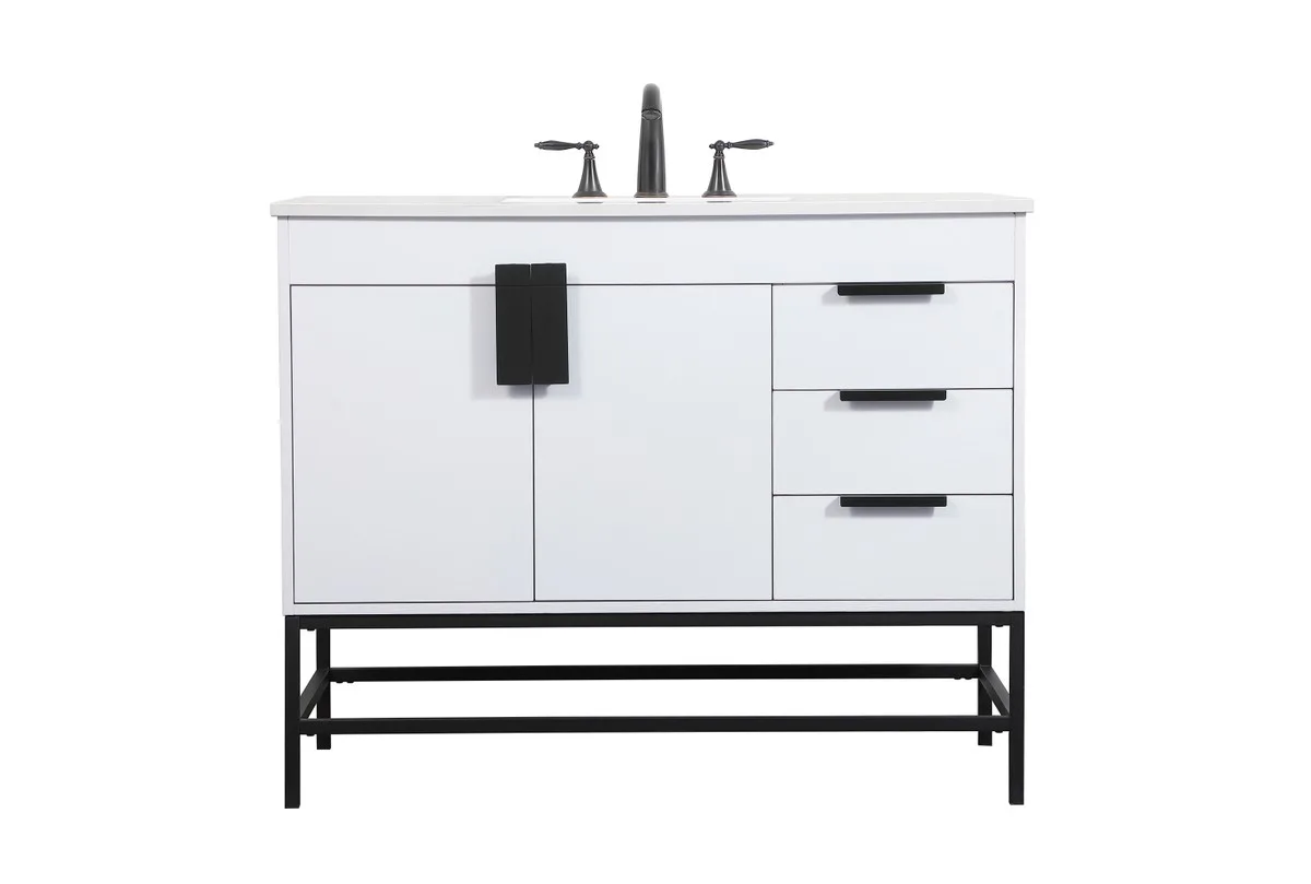 Eugene 42" Single Bathroom Vanity in White