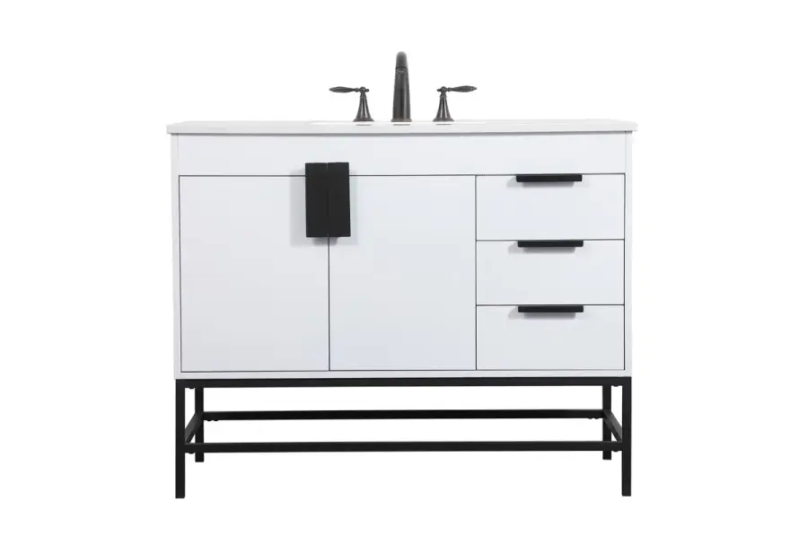 Eugene 42" Single Bathroom Vanity in White