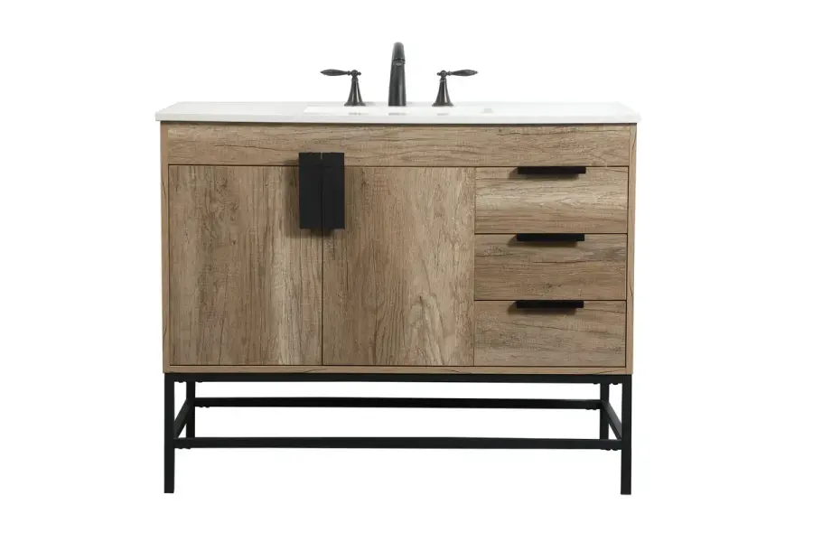 Eugene 42" Single Bathroom Vanity in Natural Oak