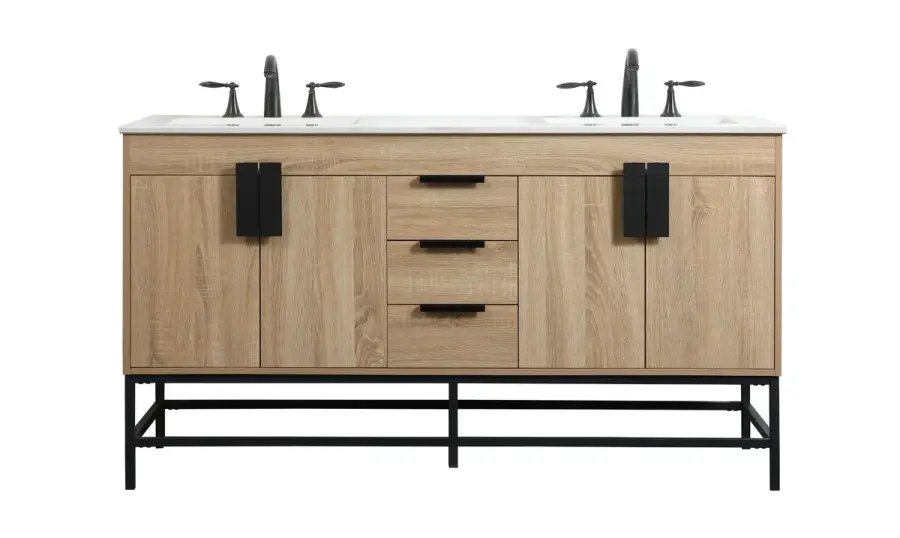 Eugene 60" Double Bathroom Vanity in Mango Wood