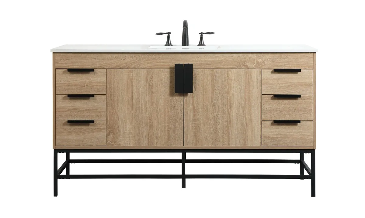 Eugene 60" Single Bathroom Vanity in Mango Wood