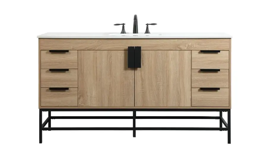 Eugene 60" Single Bathroom Vanity in Mango Wood