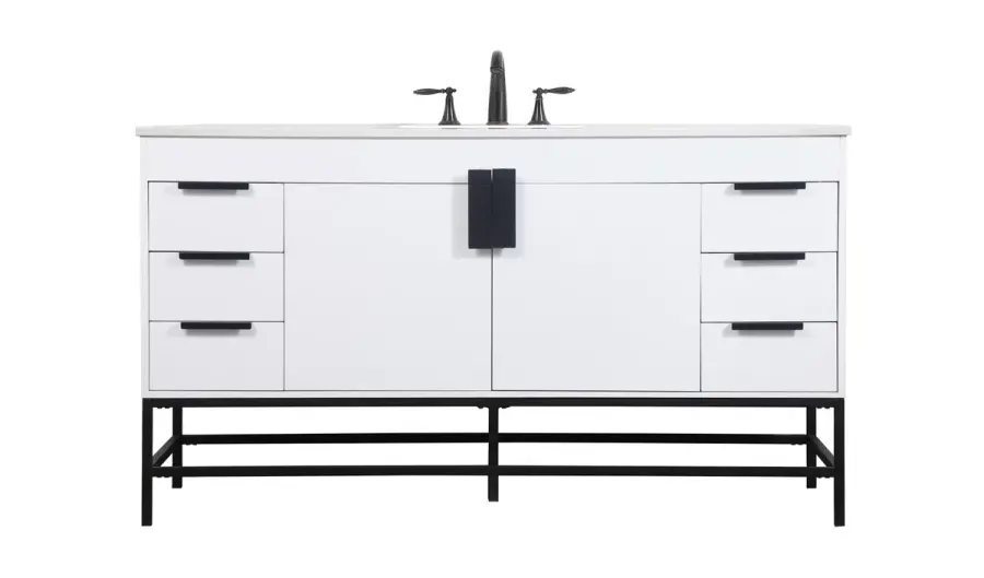 Eugene 60" Single Bathroom Vanity in White