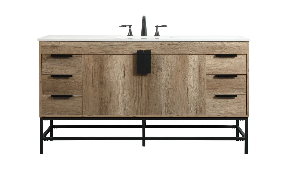 Eugene Single Bathroom Vanity in natural oak