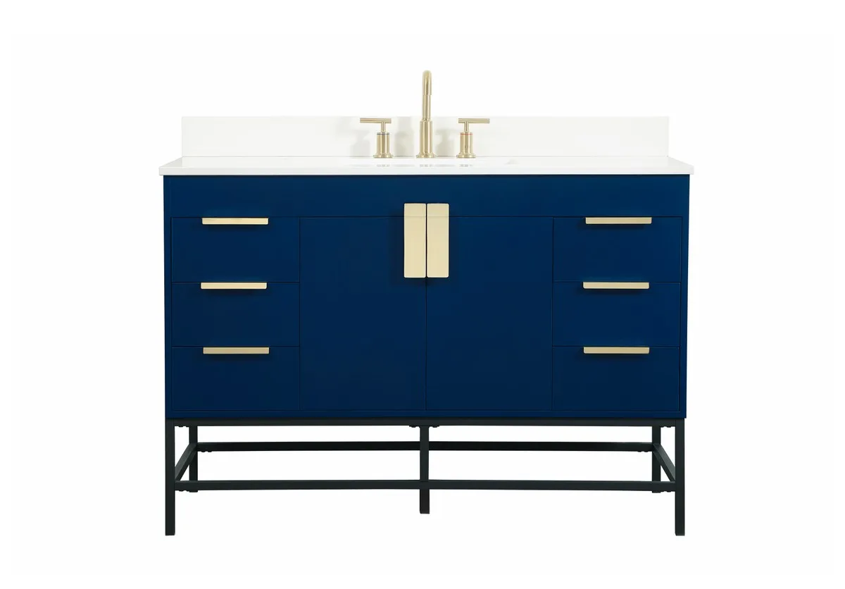 Eugene Single Bathroom Vanity in Blue