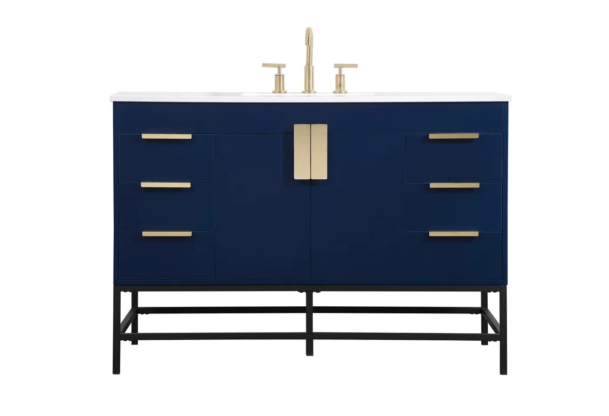 Eugene Single Bathroom Vanity in Blue
