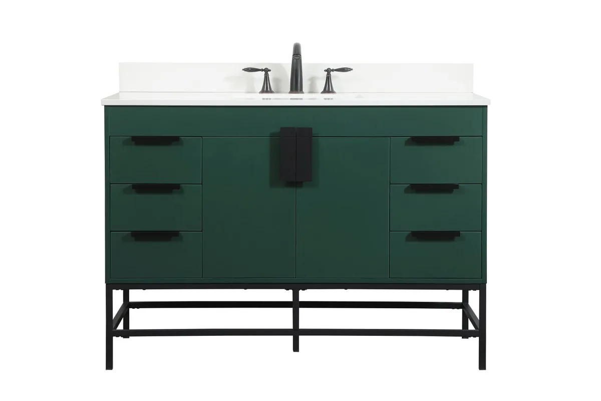 Eugene Single Bathroom Vanity in Green