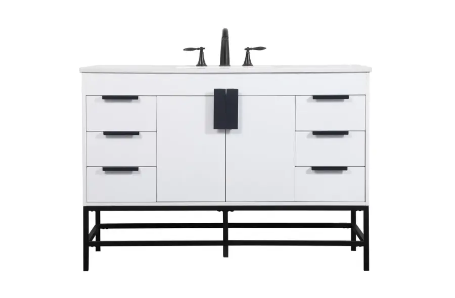 Eugene 48" Single Bathroom Vanity in White