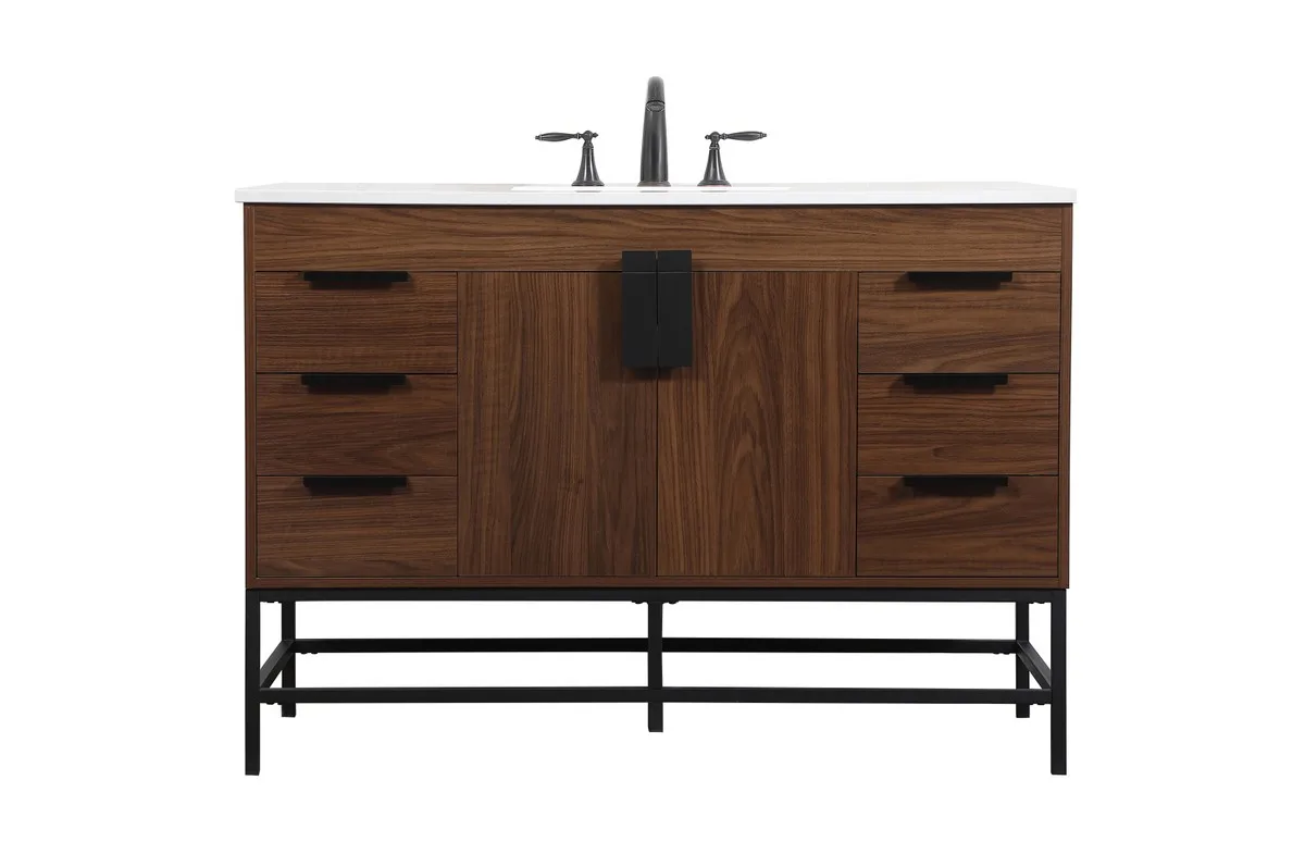 Eugene Single Bathroom Vanity in Walnut