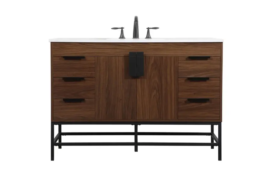 Eugene 48" Single Bathroom Vanity in Walnut