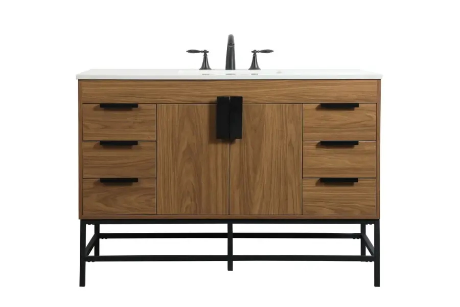 Eugene 48" Single Bathroom Vanity in Walnut Brown