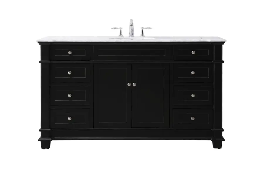 Wesley 60" Bathroom Vanity Set in Black