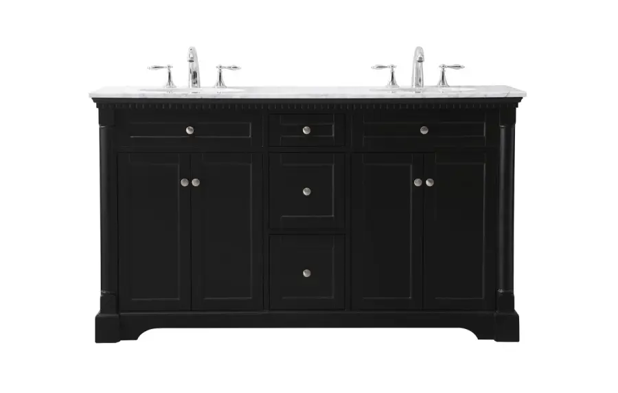 Clarence 60" Double Vanity in Black