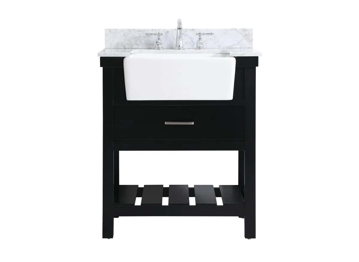Clement 30" Single Bathroom Vanity in Black